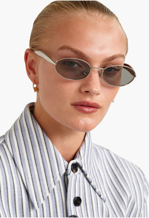 Sardine Oval-Frame Gold-Tone Sunglasses